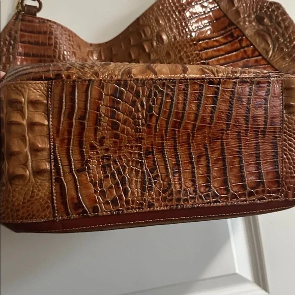 Brahmin Tan Croc-Embossed Leather Tote - Picture 7 of 9